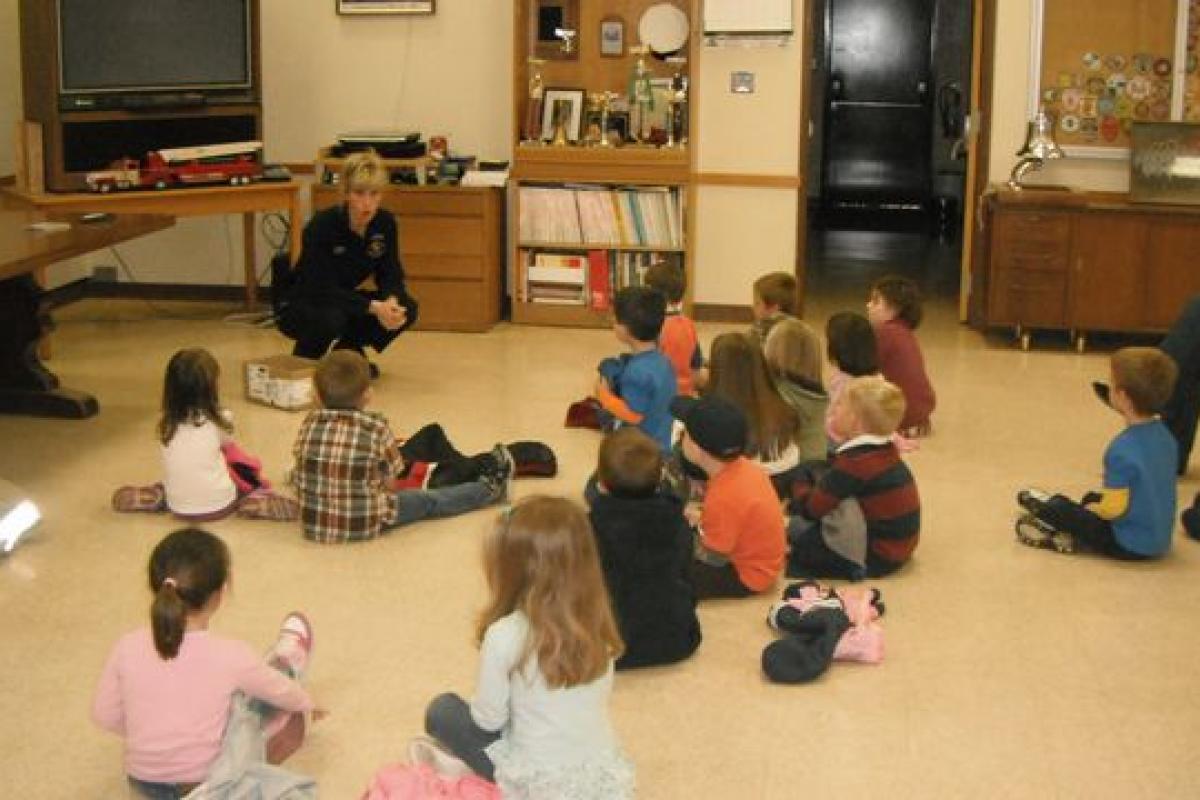 Firefighter Alvino Teaches Children About Fire Safety at the Fire Department
